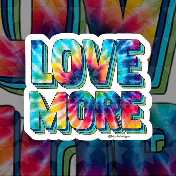 Tie Dye Love More Sticker Pack Of 3 - Picture 1 of 1